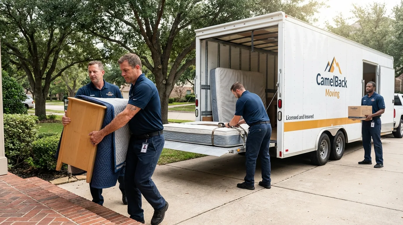 Crew loading residential truck for cross-state move from East Orange, NJ